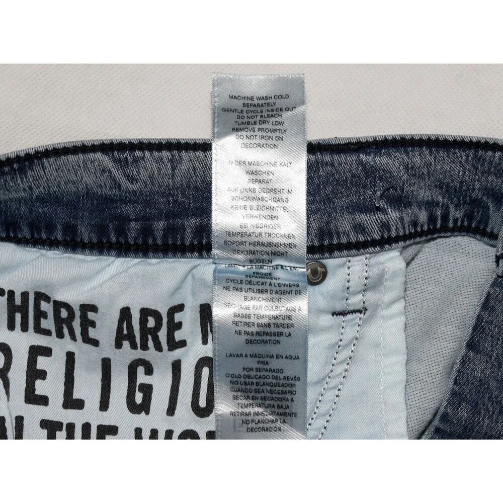 True‎ Religion Geno Relaxed Slim Moto Men's Shorts Size 42 Thrashed Distressed